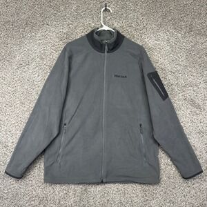 Marmot Polartec Fleece Jacket Men's XL Gray‎ Full Zip Outdoor Adventure Hiking